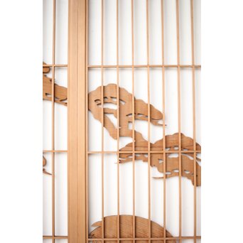 鶴松 書院欄間 5枚1組　R0394 