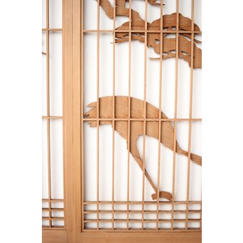 鶴松 書院欄間 5枚1組　R0394 