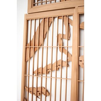 鶴松 書院欄間 5枚1組　R0394 