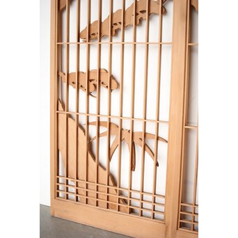 鶴松 書院欄間 5枚1組　R0394 