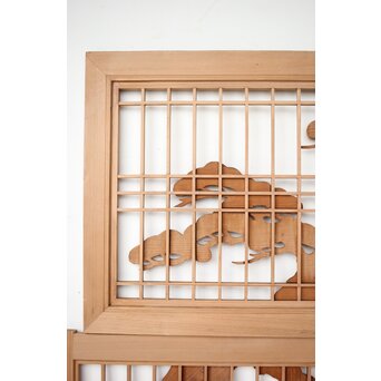 鶴松 書院欄間 5枚1組　R0394 