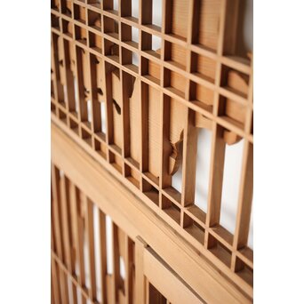 鶴松 書院欄間 5枚1組　R0394 