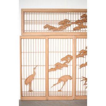 鶴松 書院欄間 5枚1組　R0394 