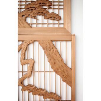 鶴松 書院欄間 5枚1組　R0394 