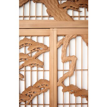 鶴松 書院欄間 5枚1組　R0394 