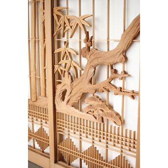 松竹梅 書院欄間 5枚1組　R0395 