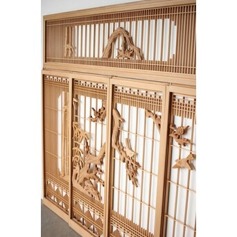 松竹梅 書院欄間 5枚1組　R0395 