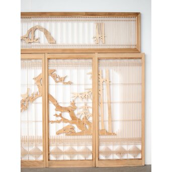 松竹梅 書院欄間 5枚1組　R0395 