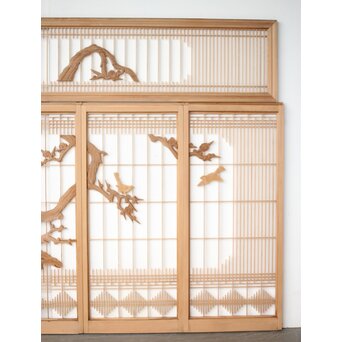 松竹梅 書院欄間 5枚1組　R0395 