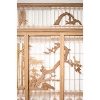 松竹梅 書院欄間 5枚1組　R0395 