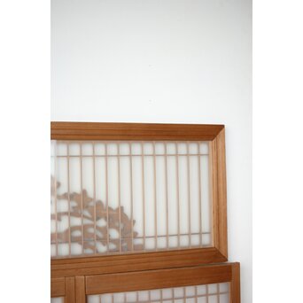 木蓮に孔雀 書院欄間 5枚1組　R0396 