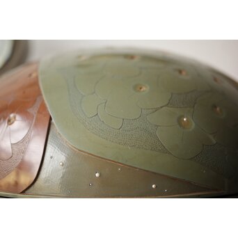 堆漆彫漆 紫陽花 蓋物　Q360 