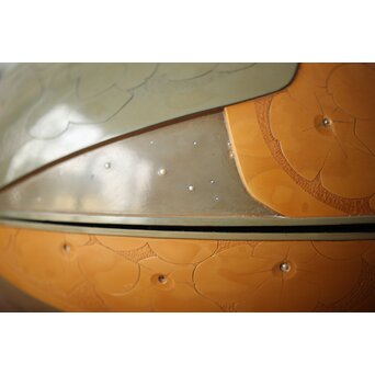 堆漆彫漆 紫陽花 蓋物　Q360 