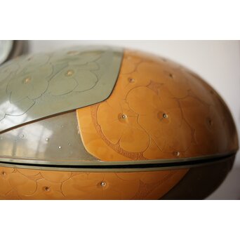 堆漆彫漆 紫陽花 蓋物　Q360 