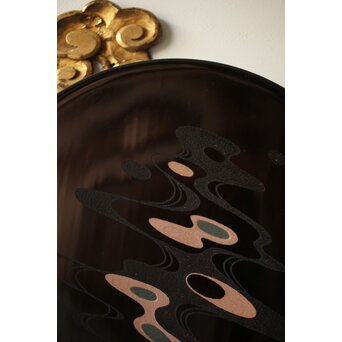 音丸香 彫漆三足脚付き盆　Q362 