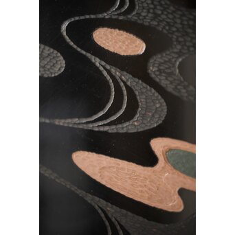 音丸香 彫漆三足脚付き盆　Q362 