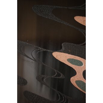 音丸香 彫漆三足脚付き盆　Q362 