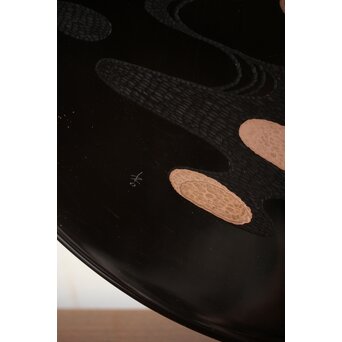 音丸香 彫漆三足脚付き盆　Q362 