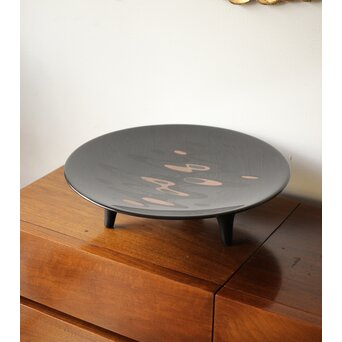 音丸香 彫漆三足脚付き盆　Q362