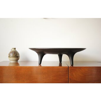 音丸香 彫漆三足脚付き盆　Q362 