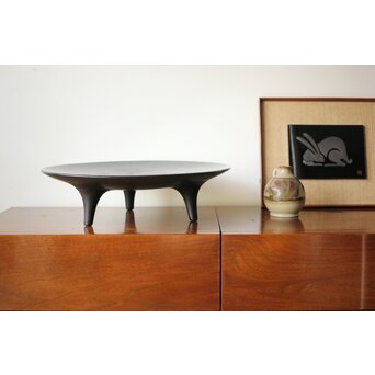 音丸香 彫漆三足脚付き盆　Q362 