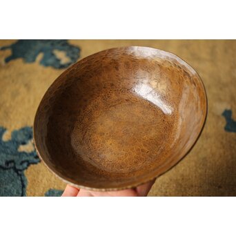 猩々堂紹美作 黄銅 鎚目菓子器　M418 