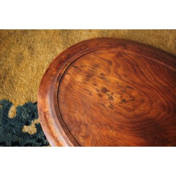 肥松 楕円型 刳貫煎茶盆　X455 