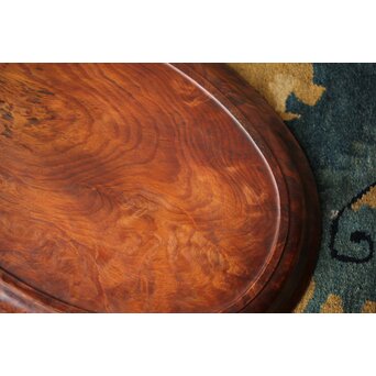 肥松 楕円型 刳貫煎茶盆　X455 