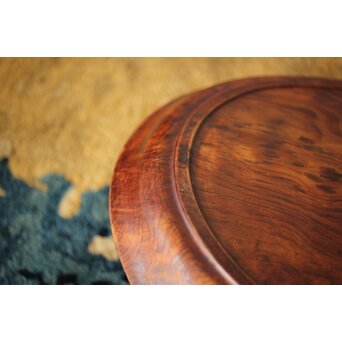 肥松 楕円型 刳貫煎茶盆　X455 