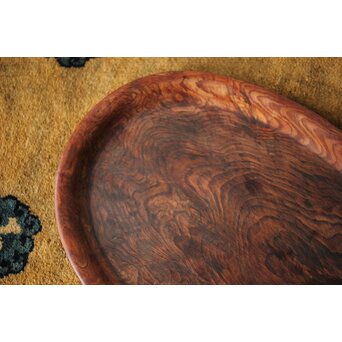 肥松 楕円型 刳貫煎茶盆　X455 