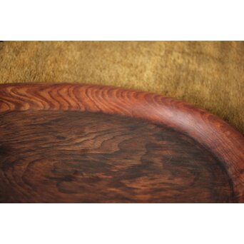 肥松 楕円型 刳貫煎茶盆　X455 