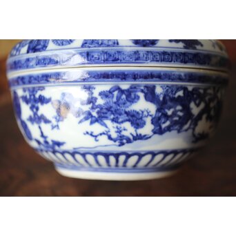 清水七兵衛 祥瑞意 染付蓋物　P479 