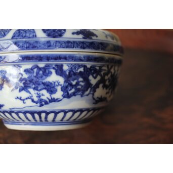 清水七兵衛 祥瑞意 染付蓋物　P479 