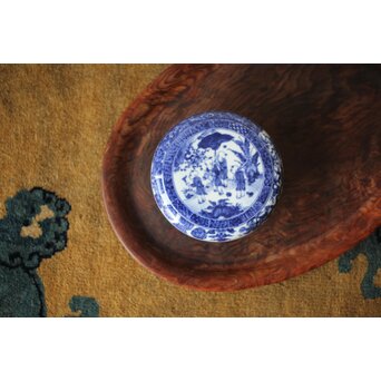 清水七兵衛 祥瑞意 染付蓋物　P479 