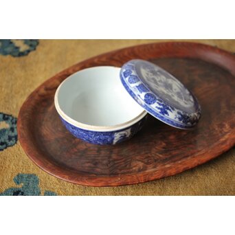 清水七兵衛 祥瑞意 染付蓋物　P479 