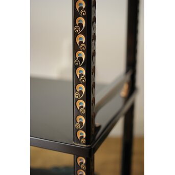 音丸香 彫漆寿文飾棚/茶棚　Q363 