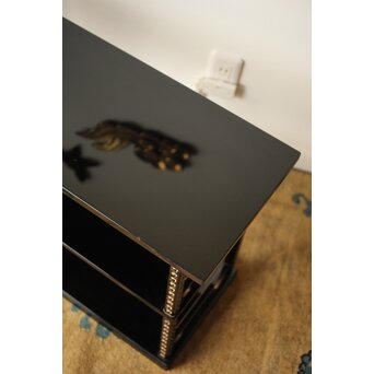 音丸香 彫漆寿文飾棚/茶棚　Q363 