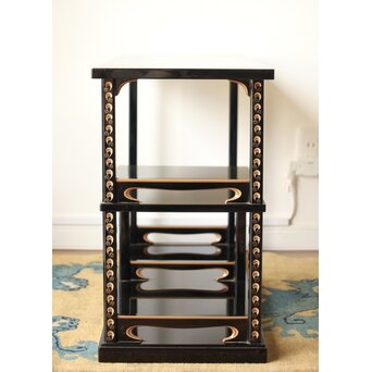 音丸香 彫漆寿文飾棚/茶棚　Q363 