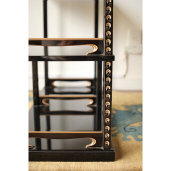 音丸香 彫漆寿文飾棚/茶棚　Q363 