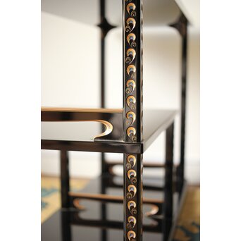 音丸香 彫漆寿文飾棚/茶棚　Q363 