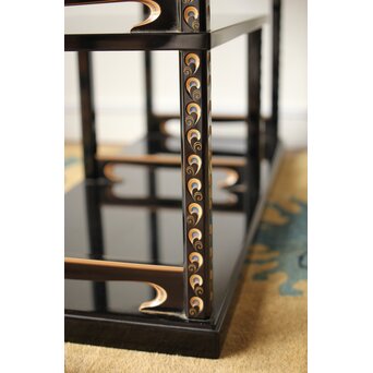 音丸香 彫漆寿文飾棚/茶棚　Q363 