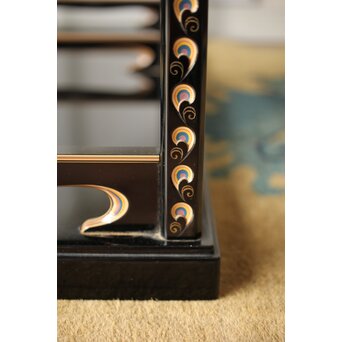 音丸香 彫漆寿文飾棚/茶棚　Q363 