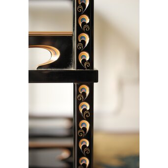 音丸香 彫漆寿文飾棚/茶棚　Q363 