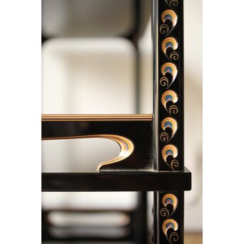 音丸香 彫漆寿文飾棚/茶棚　Q363 