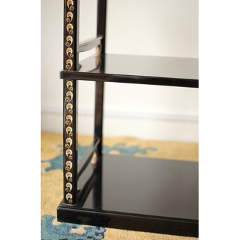 音丸香 彫漆寿文飾棚/茶棚　Q363 