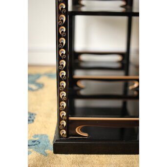 音丸香 彫漆寿文飾棚/茶棚　Q363 