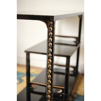 音丸香 彫漆寿文飾棚/茶棚　Q363 