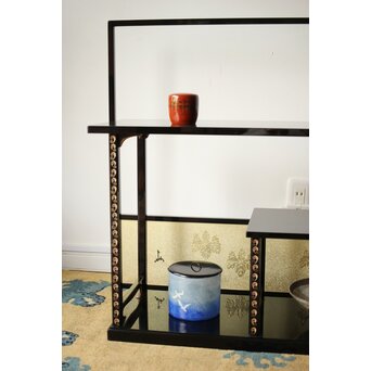 音丸香 彫漆寿文飾棚/茶棚　Q363 