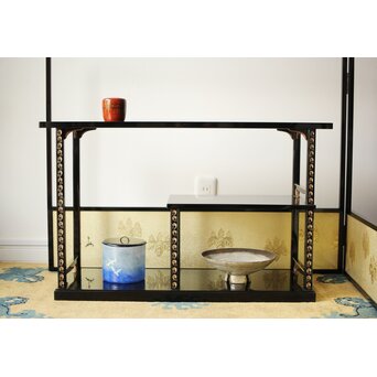 音丸香 彫漆寿文飾棚/茶棚　Q363 