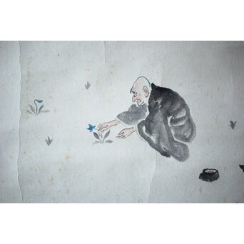 酒井三良【良寛さま】掛軸共箱　Z506 